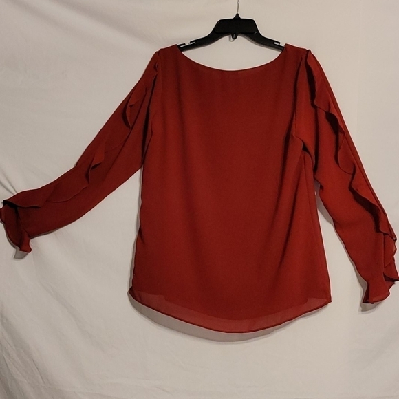 ROZ Ali Chiffon Ruffle Long  Sleeve Blouse - Picture 5 of 10